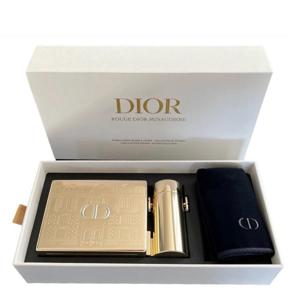 Christian Dior gold clutch w Chain 2021 set w/ lipsticks - Picture 3 of 6